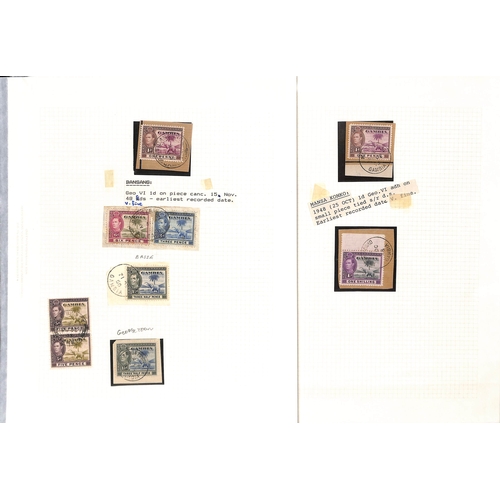 1018 - Cancellations. QV-QEII Cancels on stamps or pieces (101), covers or cards (4) including 1922 postcar... 