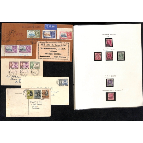 1018 - Cancellations. QV-QEII Cancels on stamps or pieces (101), covers or cards (4) including 1922 postcar... 