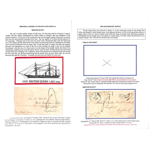 576 - British Queen. 1840-42 Entire letters (4) and entires (2) from USA to G.B carried on the fourth, six... 