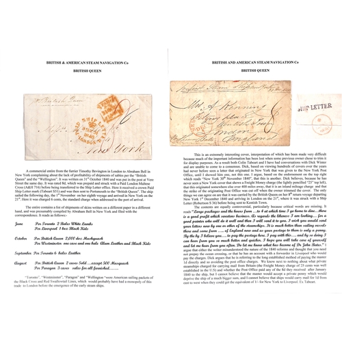 576 - British Queen. 1840-42 Entire letters (4) and entires (2) from USA to G.B carried on the fourth, six... 