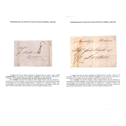 578 - Antelope. 1846-48 Entires from Rio de Janeiro to London with Liverpool Ship datestamps, charged 8d o... 