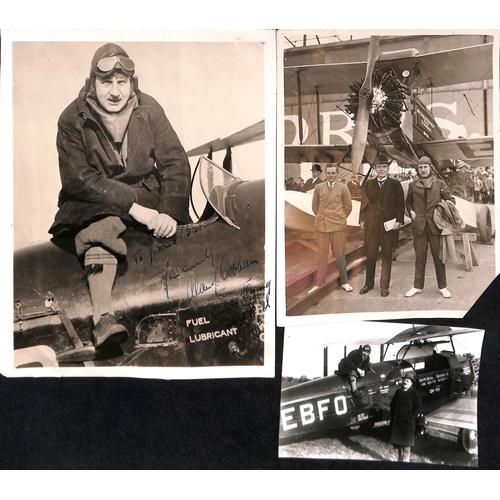 683 - Alan Cobham. 1926 Real Photo of Alan Cobham sitting on his aircraft, signed and inscribed 