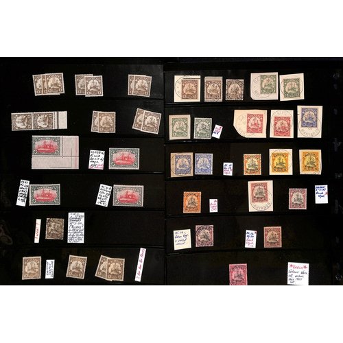 1028 - 1899-1919 Mint and used collection with pieces and cancels, including 1899 48 degrees overprint 3pf ... 