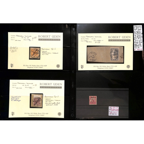 1038 - 1897-1919 Mint and used stamps, with shades, cancels and many pieces, including 1897 48 degrees firs... 