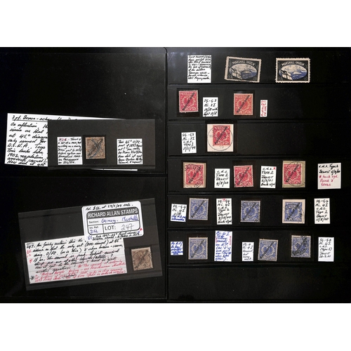 1038 - 1897-1919 Mint and used stamps, with shades, cancels and many pieces, including 1897 48 degrees firs... 