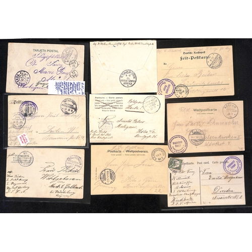 1066 - 1904-08 Covers and cards from soldiers (22), mainly stampless, three with stamps, including 1905 car... 