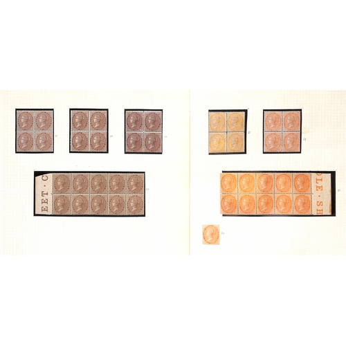 1104 - 1860-1902 QV Issues in mint multiples, mainly blocks of four but some in larger blocks, including 18... 