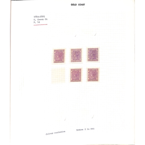 1078 - 1882-91 Crown CA ½d - 2/-, mint and used collection on pages with many multiples, plate and cur... 