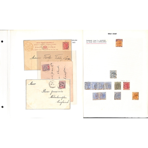 1092 - Postmarks. 1876-1901 QV Stamps collected for their cancellations, written up on pages with undated c... 