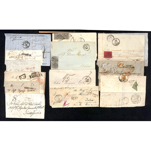 1213 - Italian States. 1687-1869 Entire letters, entires and a few part entires, mainly stampless and prest... 