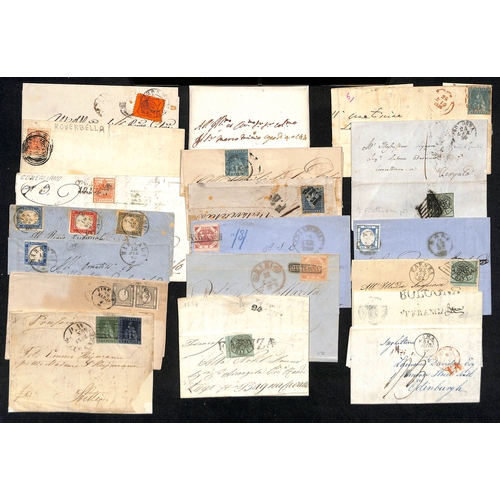 1213 - Italian States. 1687-1869 Entire letters, entires and a few part entires, mainly stampless and prest... 