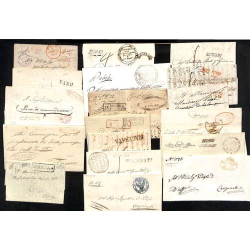 1213 - Italian States. 1687-1869 Entire letters, entires and a few part entires, mainly stampless and prest... 