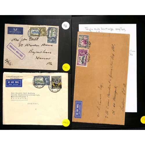 782 - KUT. 1935 Commercial covers (32) and a postcard from KUT, various rates and destinations including E... 