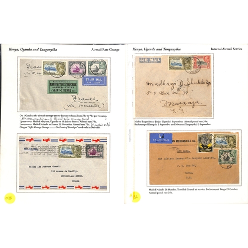 782 - KUT. 1935 Commercial covers (32) and a postcard from KUT, various rates and destinations including E... 