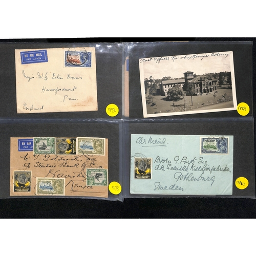 782 - KUT. 1935 Commercial covers (32) and a postcard from KUT, various rates and destinations including E... 