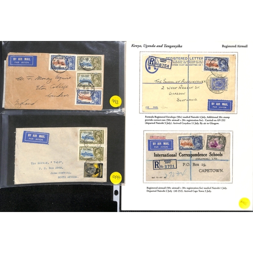 782 - KUT. 1935 Commercial covers (32) and a postcard from KUT, various rates and destinations including E... 