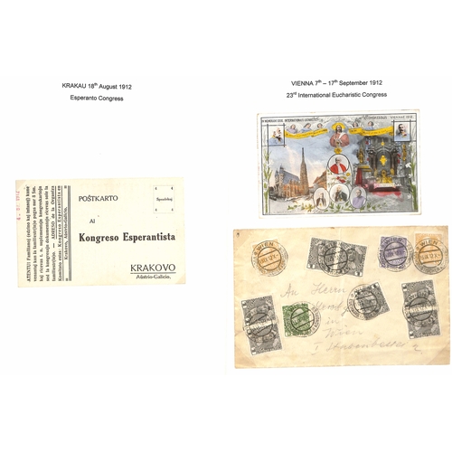 894 - International Congresses & Conventions. 1891-1937 Covers and cards with cancels for congresses compr... 