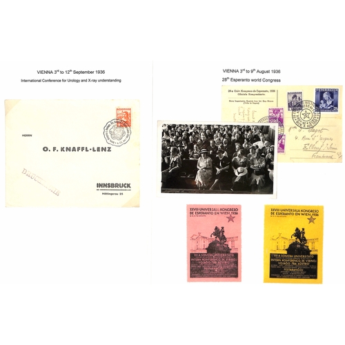 894 - International Congresses & Conventions. 1891-1937 Covers and cards with cancels for congresses compr... 