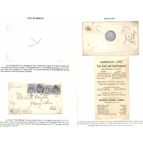 590 - Ephemera. 1874-99 Printed ephemera including passenger lists (25), menus (4), abstracts of ships log... 