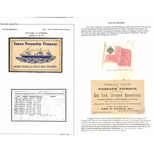 590 - Ephemera. 1874-99 Printed ephemera including passenger lists (25), menus (4), abstracts of ships log... 