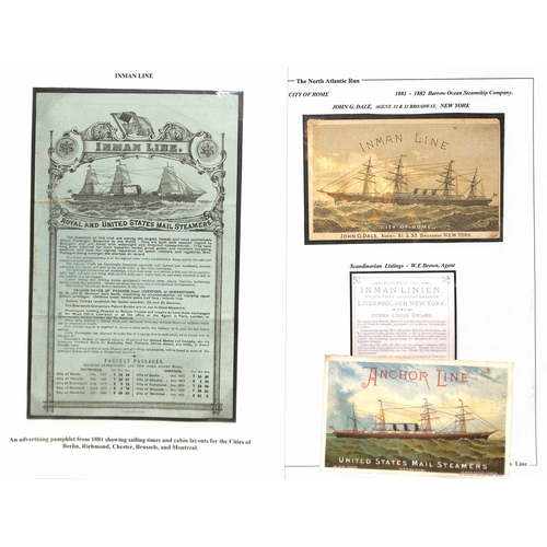 590 - Ephemera. 1874-99 Printed ephemera including passenger lists (25), menus (4), abstracts of ships log... 