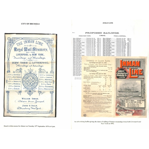 590 - Ephemera. 1874-99 Printed ephemera including passenger lists (25), menus (4), abstracts of ships log... 