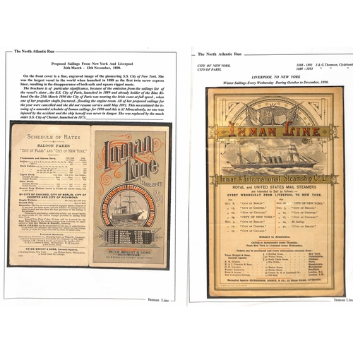 590 - Ephemera. 1874-99 Printed ephemera including passenger lists (25), menus (4), abstracts of ships log... 