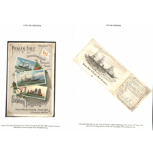 590 - Ephemera. 1874-99 Printed ephemera including passenger lists (25), menus (4), abstracts of ships log... 