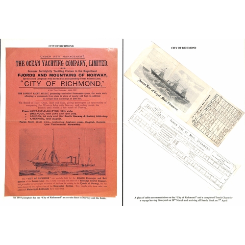 590 - Ephemera. 1874-99 Printed ephemera including passenger lists (25), menus (4), abstracts of ships log... 