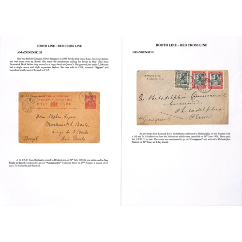 663 - Barbados. 1895-1916 Covers and cards from Barbados (19) all carried on the Brazil to New York servic... 