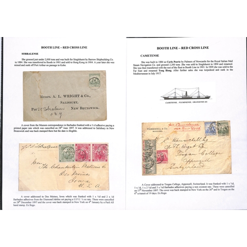 663 - Barbados. 1895-1916 Covers and cards from Barbados (19) all carried on the Brazil to New York servic... 