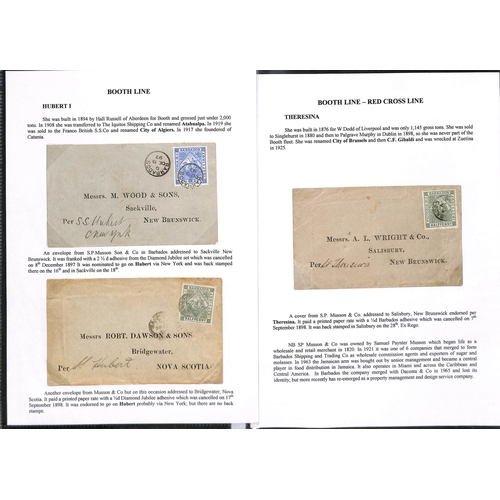 663 - Barbados. 1895-1916 Covers and cards from Barbados (19) all carried on the Brazil to New York servic... 