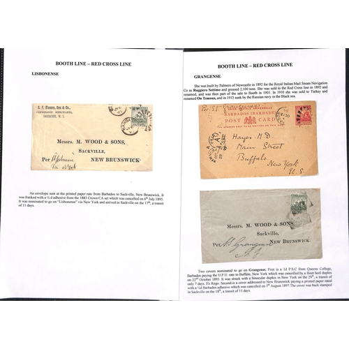 663 - Barbados. 1895-1916 Covers and cards from Barbados (19) all carried on the Brazil to New York servic... 