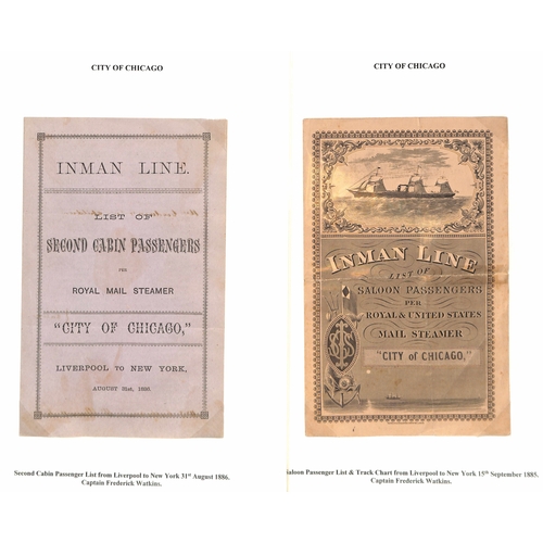 590 - Ephemera. 1874-99 Printed ephemera including passenger lists (25), menus (4), abstracts of ships log... 