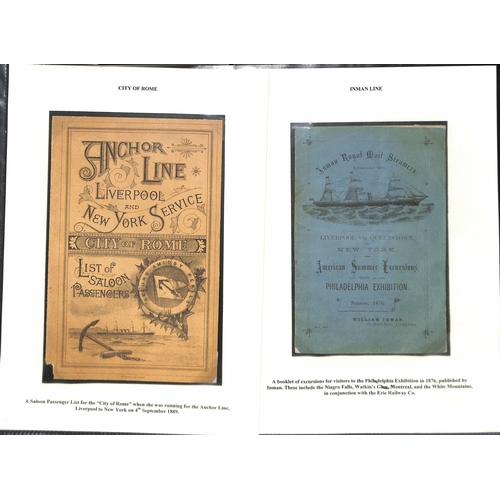 590 - Ephemera. 1874-99 Printed ephemera including passenger lists (25), menus (4), abstracts of ships log... 