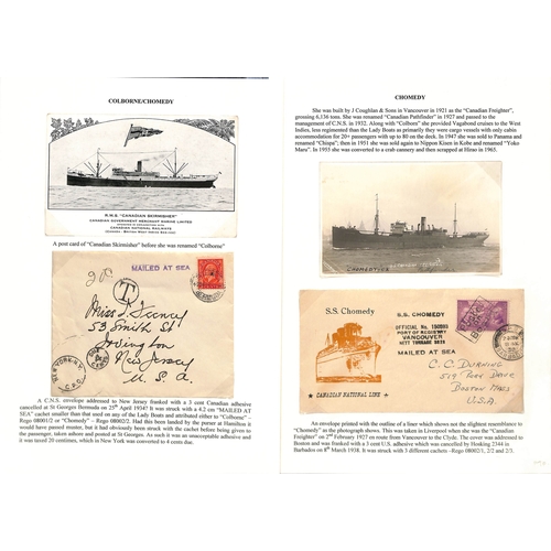 665 - 1928-88 Covers and cards posted on various ships with cachets and Paquebots (24); 1942 card from Flo... 