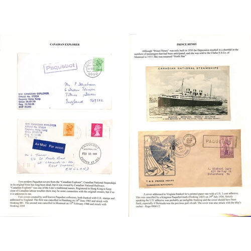 665 - 1928-88 Covers and cards posted on various ships with cachets and Paquebots (24); 1942 card from Flo... 