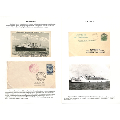 665 - 1928-88 Covers and cards posted on various ships with cachets and Paquebots (24); 1942 card from Flo... 