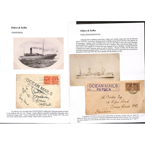 667 - 1909-38 Covers and cards posted on various ships, many with named 