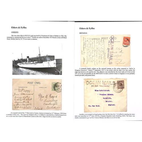 667 - 1909-38 Covers and cards posted on various ships, many with named 