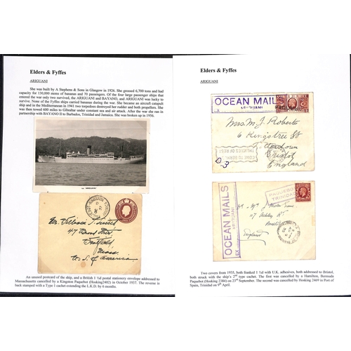 667 - 1909-38 Covers and cards posted on various ships, many with named 