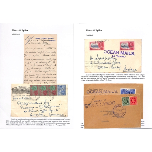 667 - 1909-38 Covers and cards posted on various ships, many with named 