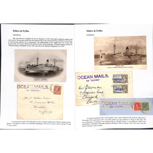 667 - 1909-38 Covers and cards posted on various ships, many with named 