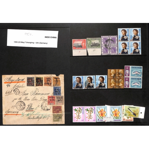 1099 - QV-QEII Stamps including postage dues, China overprints, a few revenues and covers. Also Indo-China ... 