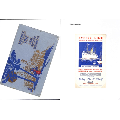 668 - Ephemera. 1921-61 Advertising brochures and timetables (12), ship plans (3), menus (7), passenger li... 