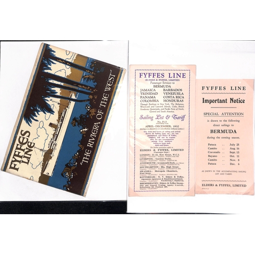 668 - Ephemera. 1921-61 Advertising brochures and timetables (12), ship plans (3), menus (7), passenger li... 