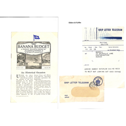 668 - Ephemera. 1921-61 Advertising brochures and timetables (12), ship plans (3), menus (7), passenger li... 