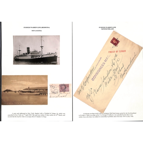 671 - 1894-1961 Covers and cards posted on board or carried by various Furness ships, also some associated... 