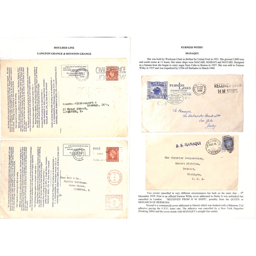 671 - 1894-1961 Covers and cards posted on board or carried by various Furness ships, also some associated... 