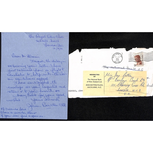 686 - Jean Batten. 1970 Letter written and signed by Batten from the Royal Aero Club in London, with the f... 